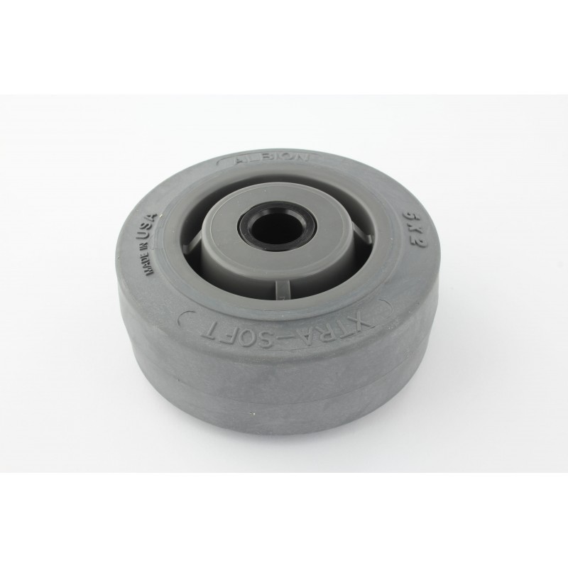 WHEEL, 05.0D 2.00W 0.75B, GRAY, W/ BSHG POUR AUTOLAVEUSE TENNANT